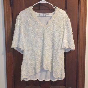 Vintage beaded top! Glamorous for NYE, wedding...